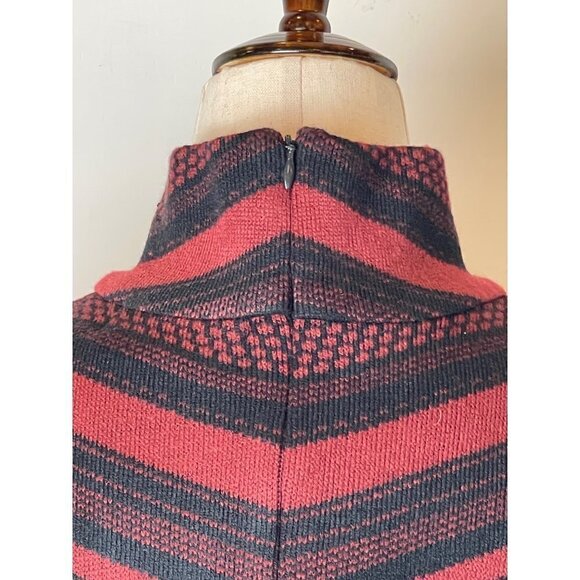 Amanda Uprichard Black And Red Knit Keyhole Mock Neck Sweater Dress Size M‎ - Picture 5 of 8